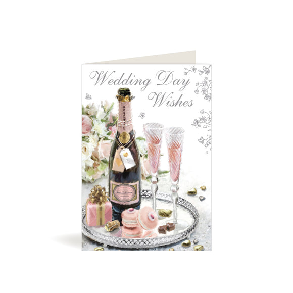 Greeting Card - Wedding Day - Pink Champagne