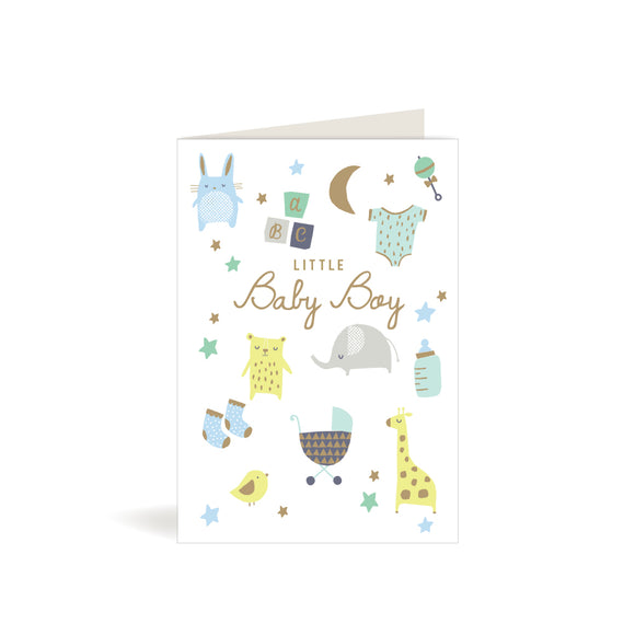 Greeting Card - Baby Boy - Animals & Stars