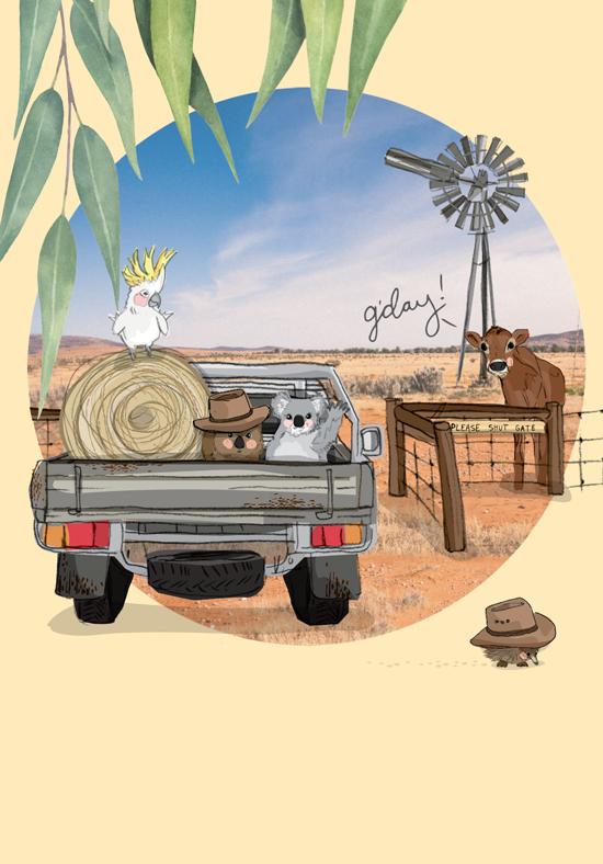 Greeting Card - Our Aussie Way, 'Outback Farm Adventures'