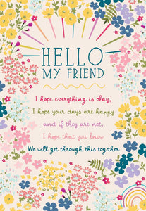 Greeting Card - 'Care' Friend Floral