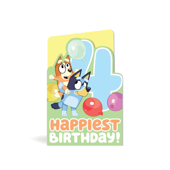 Greeting Card - Bluey 4th Birthday