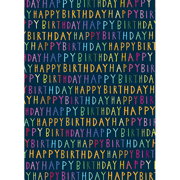 Gift Packaging - Wrapping Paper Happy Birthday Script